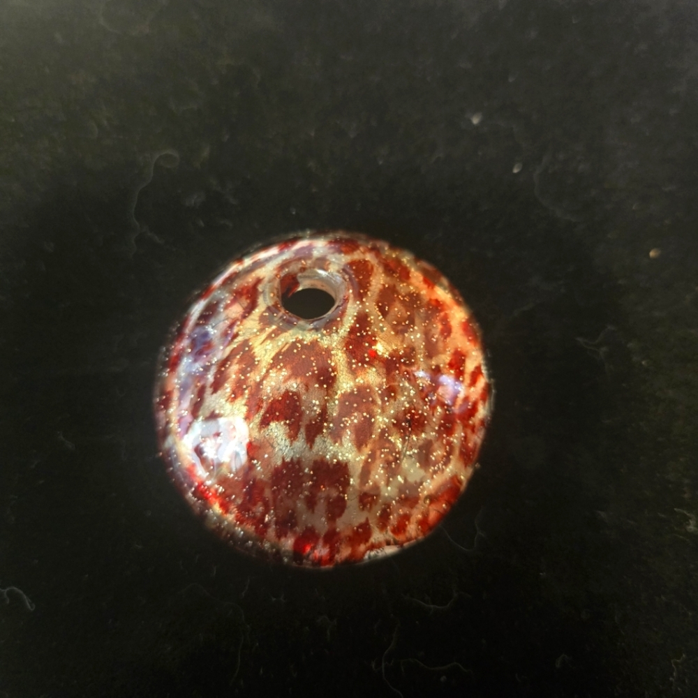 Murano glass leopard print pendant